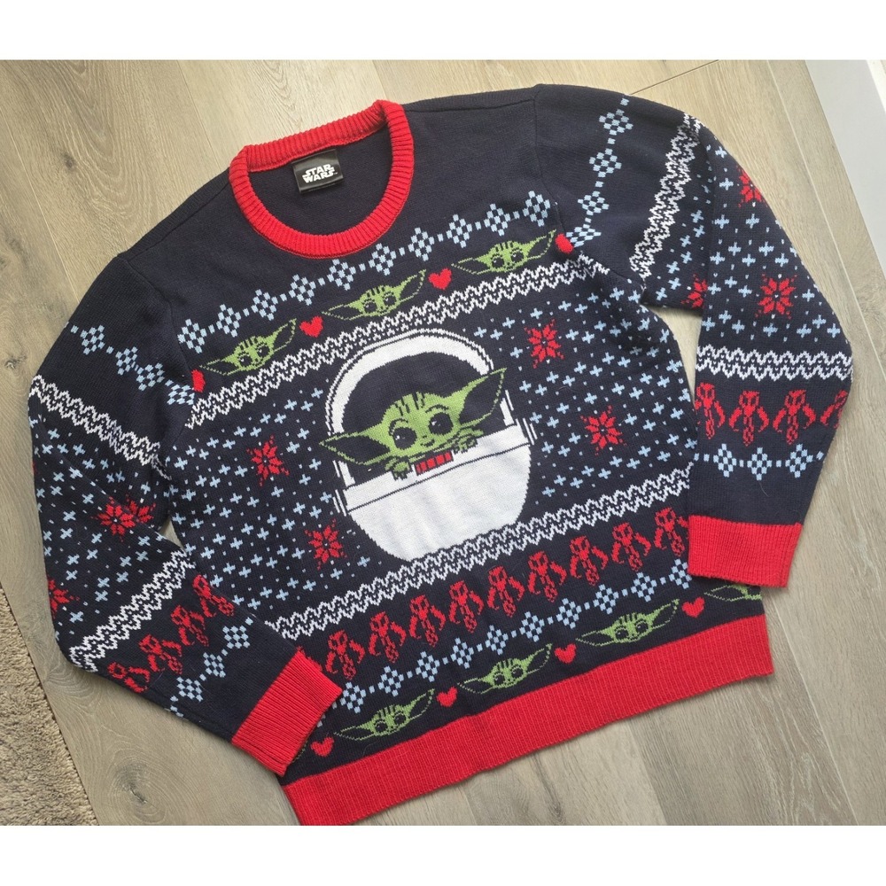 Star Wars Unisex XXL / 2XL RARE Baby Yoda Mandalorian Holiday Christmas Sweater